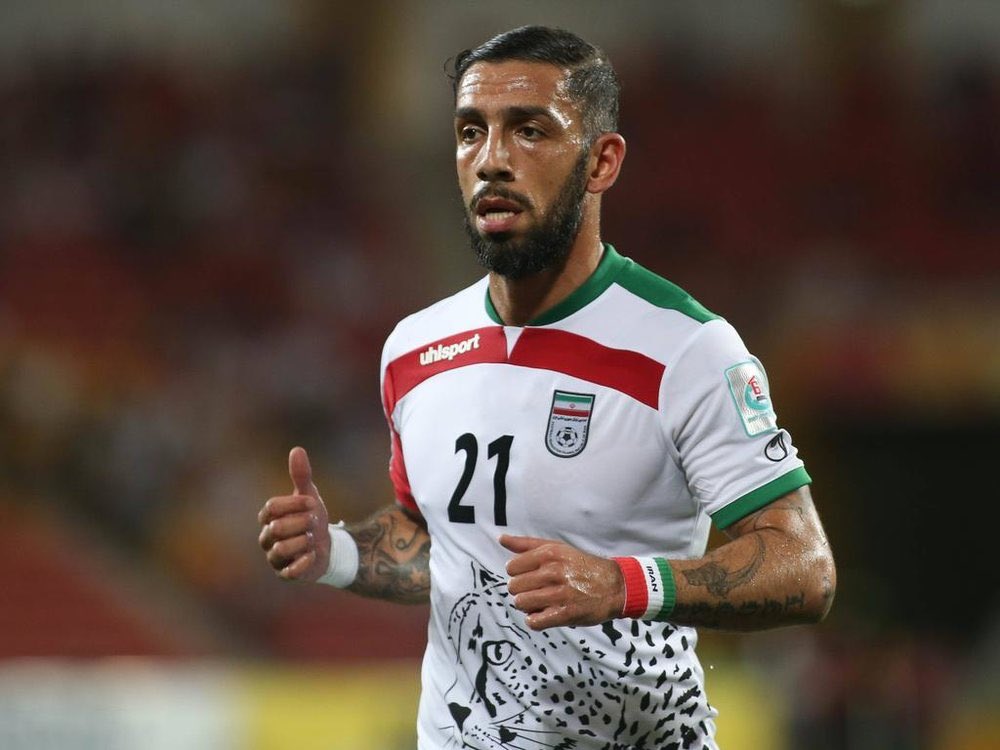 CentralCup's tweet photo. Juventus center back Mehdi Benatia (left) and Morocco take on Ashkan Dejagah (right) and Iran at 11:00 EST. https://t.co/hcvcDD2bHS