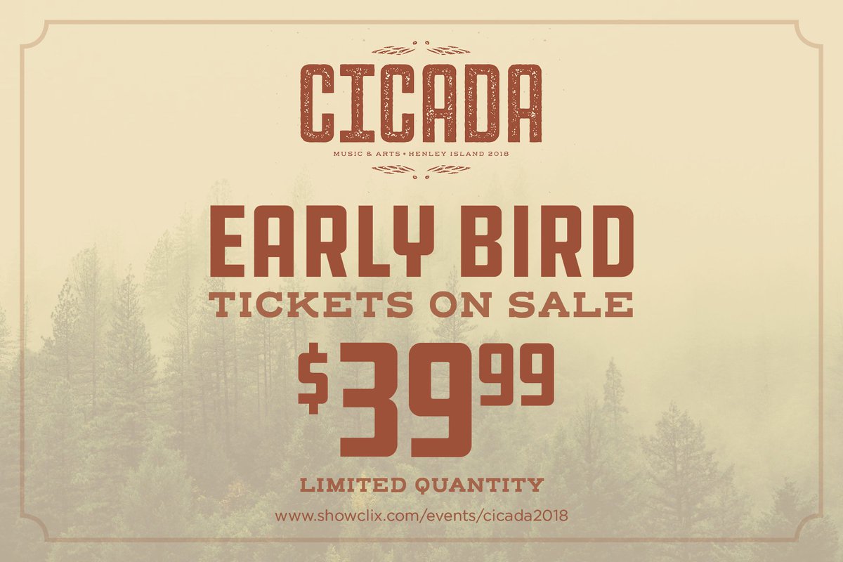 Head's up #StCatharines! You can now purchase Early Bird tickets for <a href="/CicadaFestival/">Cicada Music & Arts Festival</a> for just $39.99! Don't miss <a href="/danmanganmusic/">Dan Mangan</a> <a href="/terralightfoot/">Terra Lightfoot</a> <a href="/saidthewhale/">Said The Whale</a> &amp; lots more in our backyard this Fall! buff.ly/2JGZt1D