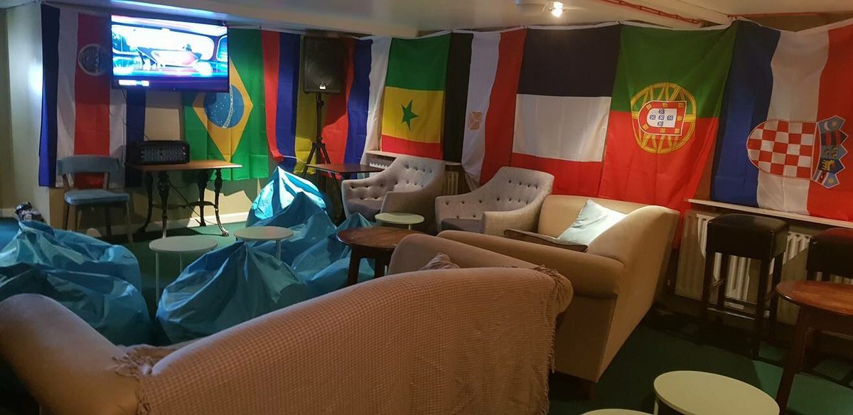 Do you like what we've done with the place?!

We've transformed our old snooker room into the perfect viewing station for the #WorldCupRussia2018 !!

We will even be running a bottle bar down here during England games... What more could you need?

#FootballCave #ThePlaceToBe