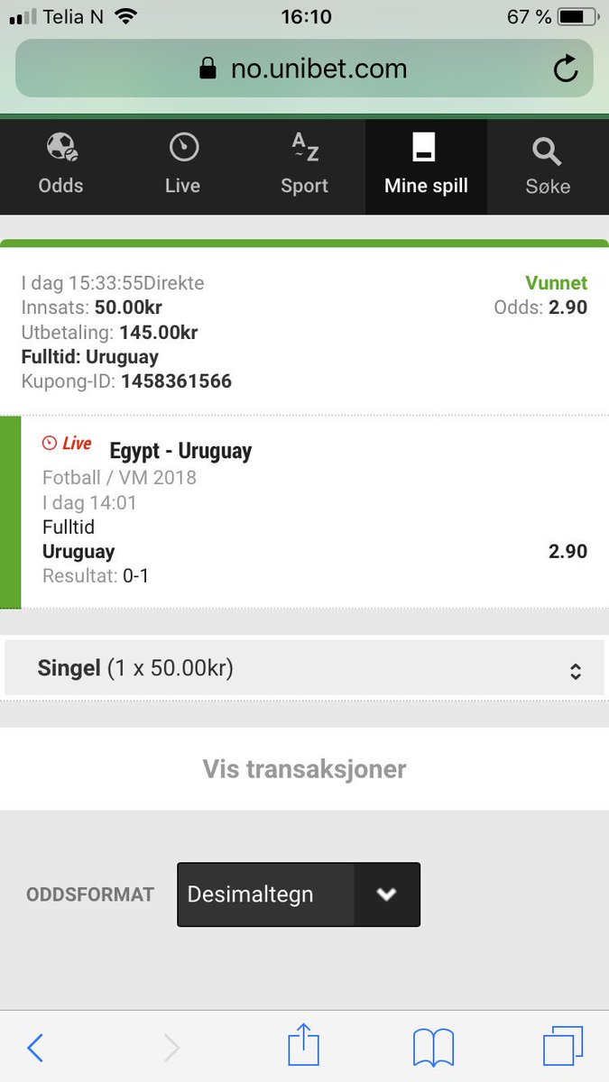 Unibet casino skjermbilde