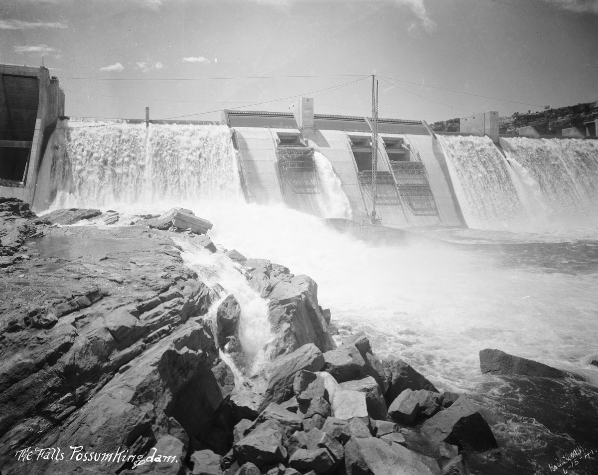 spcouta's tweet photo. Sure is a sight for sore eyes this time of year. 

The Falls at Possum Kingdom Dam on the Brazos River, Young County, Texas.

Dated: 06/15/1941
Source: Basil Clemons Photograph Collection

#summerlovin #stayingcool Possum Kingdom Lake https://t.co/XNs8t0ahD7