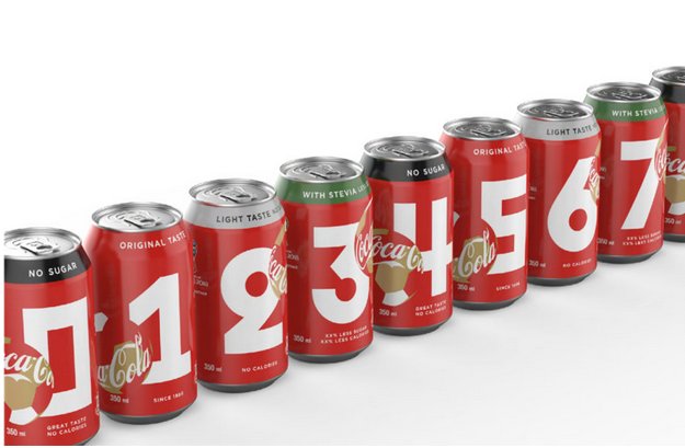 A special edition of Coca-Cola cans has been launched with the numbers 0 to 9, the idea being that fans will share score predictions before each match with their friends on social media platforms.