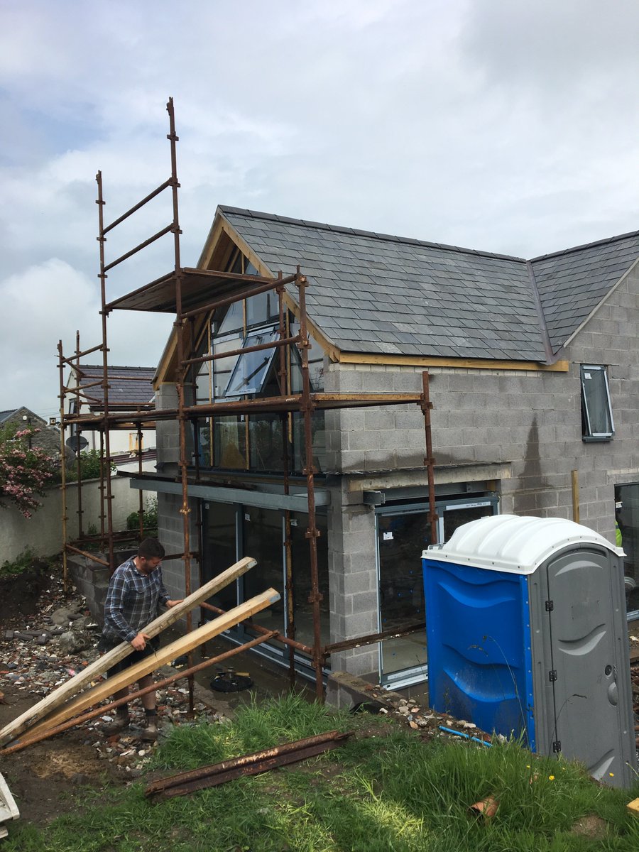 HoltArchitects's tweet photo. Roof finished and glazing installed, moving very swiftly at our residential project on the Llŷn Peninsula #Architecture #Construction https://t.co/BYXNoGS1V0