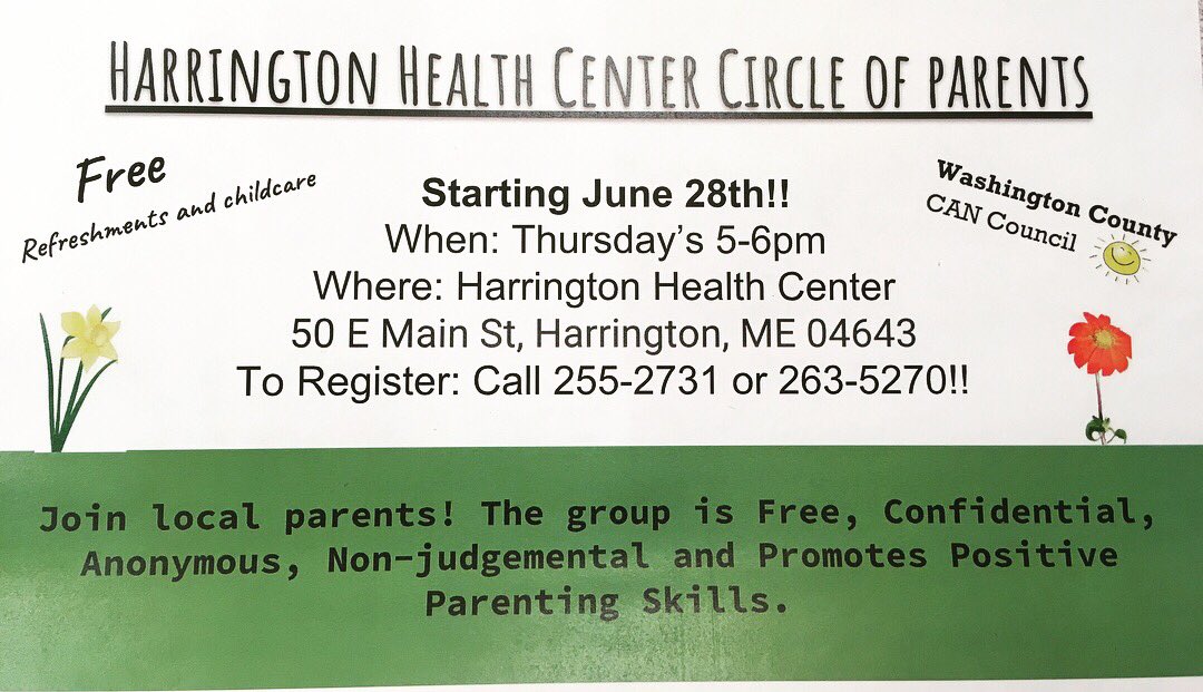 CanCounty's tweet photo. Check out our programs now in Harrington!! Available for registration! :) #helpingothers #buildnewskills #parenting #techniques #maine https://t.co/Ws7g8svBKP