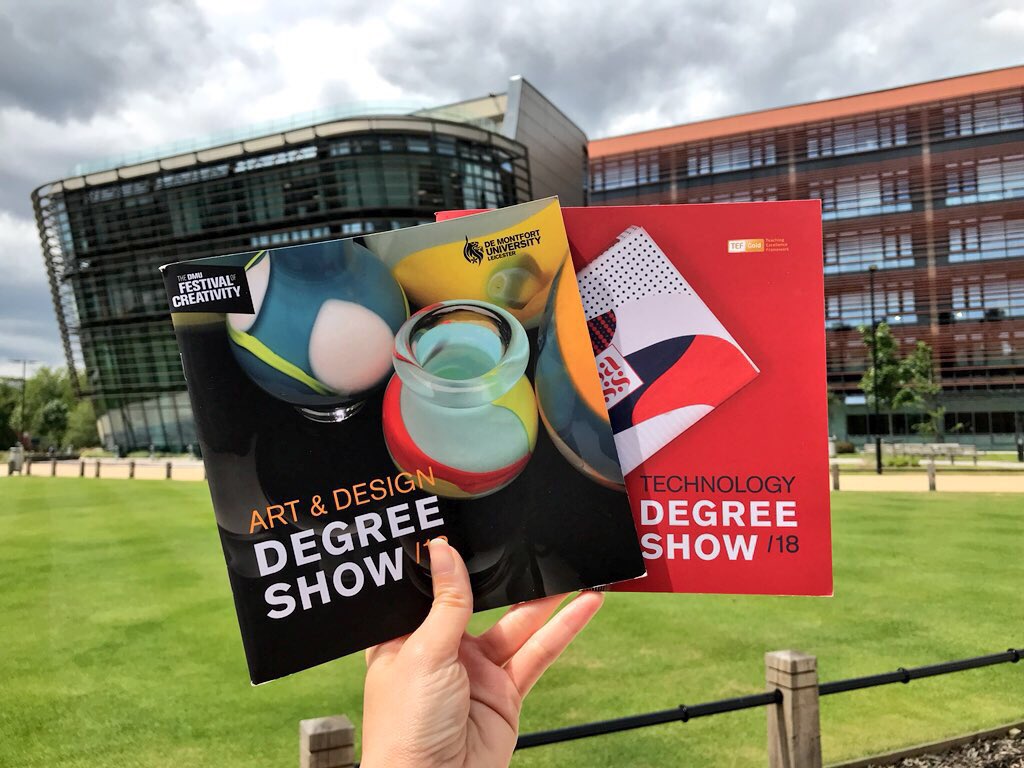 dmuleicester's tweet photo. It’s finally here!!! We’re proud to be opening the #DMUDegreeShow today, showcasing the stunning work of our talented final-year students across @Art_and_Design and @DMUTECH 🎉🎉🎉 https://t.co/xmP27RkHjH https://t.co/84rtHrB5mn