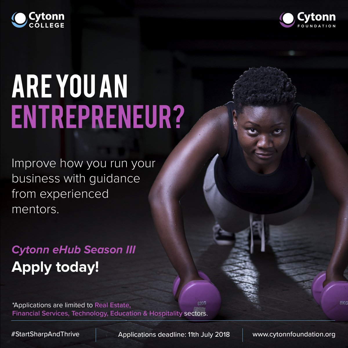 CytonnCollege's tweet photo. Join other budding entrepreneurs at the Cytonn eHub Training Programme Sn 3 and learn how to start sharp and thrive in your business.
To apply, visit: https://t.co/WfmA8Ldpo5 #Entrepreneurship #CytonnFoundation #StartSharpAndThrive https://t.co/Q719KQUkgU