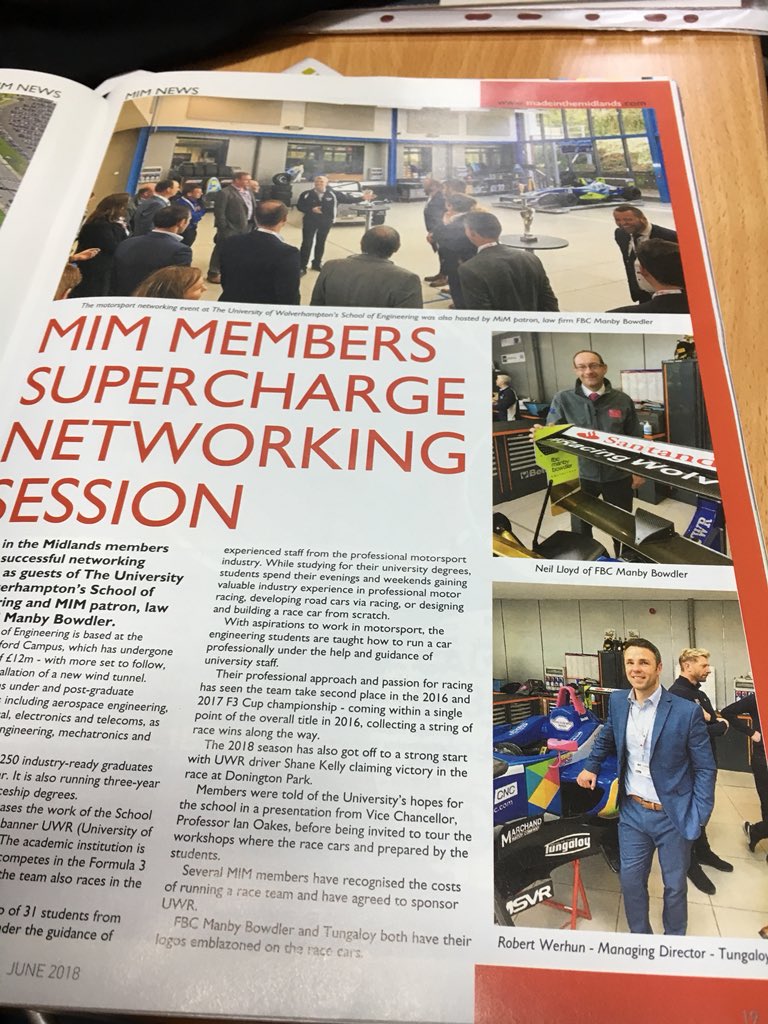 's tweet image. This is as a great @madeinthemids event held at @UWRacing HQ in Telford. If you work in or study #Engineering and haven’t been to this campus, it really is worth a visit! #F3cup #morganmotors #studentracing