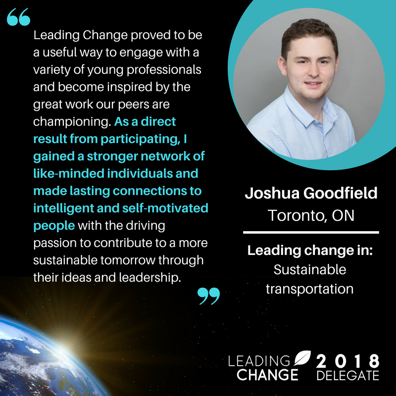 LeadingChangeCa's tweet photo. .@LeadingChangeCa aims to elevate the profiles of youth change-makers & shine a spotlight on the causes they're working on. #LeadChange18 delegate @joshuagoodfield is @CUTRIC_CRITUC's Member Success Officer & wants to support an inclusive transition towards a low-carbon economy. https://t.co/MrOQbgbApA