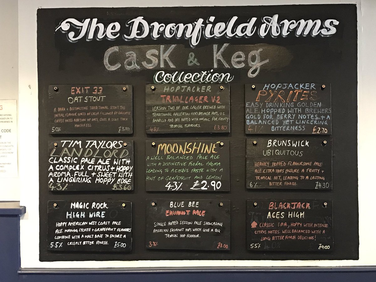DRONFIELD ARMS (@dronfieldarms) on Twitter photo It's the weekend!!!!! On the Bar <a href="/DRONFIELDARMS/">DRONFIELD ARMS</a> from <a href="/HopJacker/">Edd Brewer</a> <a href="/MagicRockBrewCo/">Magic Rock Brewing</a> <a href="/AbbeydaleBeers/">Abbeydale Brewery</a> <a href="/Blackjackbeers/">Blackjack Brewing Co.</a> <a href="/BrunswickBrewCo/">Brunswick Brewing Co</a> <a href="/exit33brewing/">Exit 33 Brewing</a> <a href="/BlueBeeBrewery/">Blue Bee Brewery</a> <a href="/TimothyTaylors/">Timothy Taylor's Brewery</a> It's the weekend!!!!! On the Bar <a href="/DRONFIELDARMS/">DRONFIELD ARMS</a> from <a href="/HopJacker/">Edd Brewer</a> <a href="/MagicRockBrewCo/">Magic Rock Brewing</a> <a href="/AbbeydaleBeers/">Abbeydale Brewery</a> <a href="/Blackjackbeers/">Blackjack Brewing Co.</a> <a href="/BrunswickBrewCo/">Brunswick Brewing Co</a> <a href="/exit33brewing/">Exit 33 Brewing</a> <a href="/BlueBeeBrewery/">Blue Bee Brewery</a> <a href="/TimothyTaylors/">Timothy Taylor's Brewery</a>