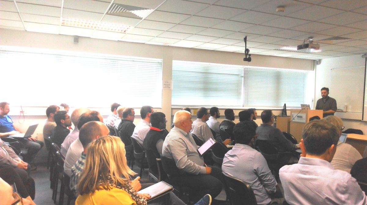 A packed NIBEC audiotorium for the Northern Ireland Amazon Web Services (AWS) Cloud 101 training workshop. Delegates from all sectors attended to understand the latest opportunities with AWS. <a href="/Digicatapult/">Digital Catapult</a> <a href="/LPWAN_NI/">LPWAN NI</a> <a href="/UlsterUni/">Ulster University</a>