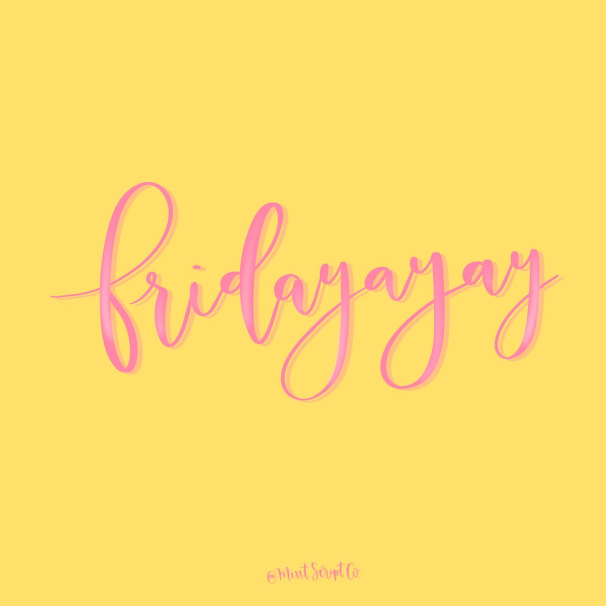 script_co's tweet photo. Happy Friday! 🙌🏻 #friday #friyay #fridaymood #fridayvibes #handlettering #lettering #procreate #ipadpro #ApplePencil #yellow #pink https://t.co/XR9HnfNMHo