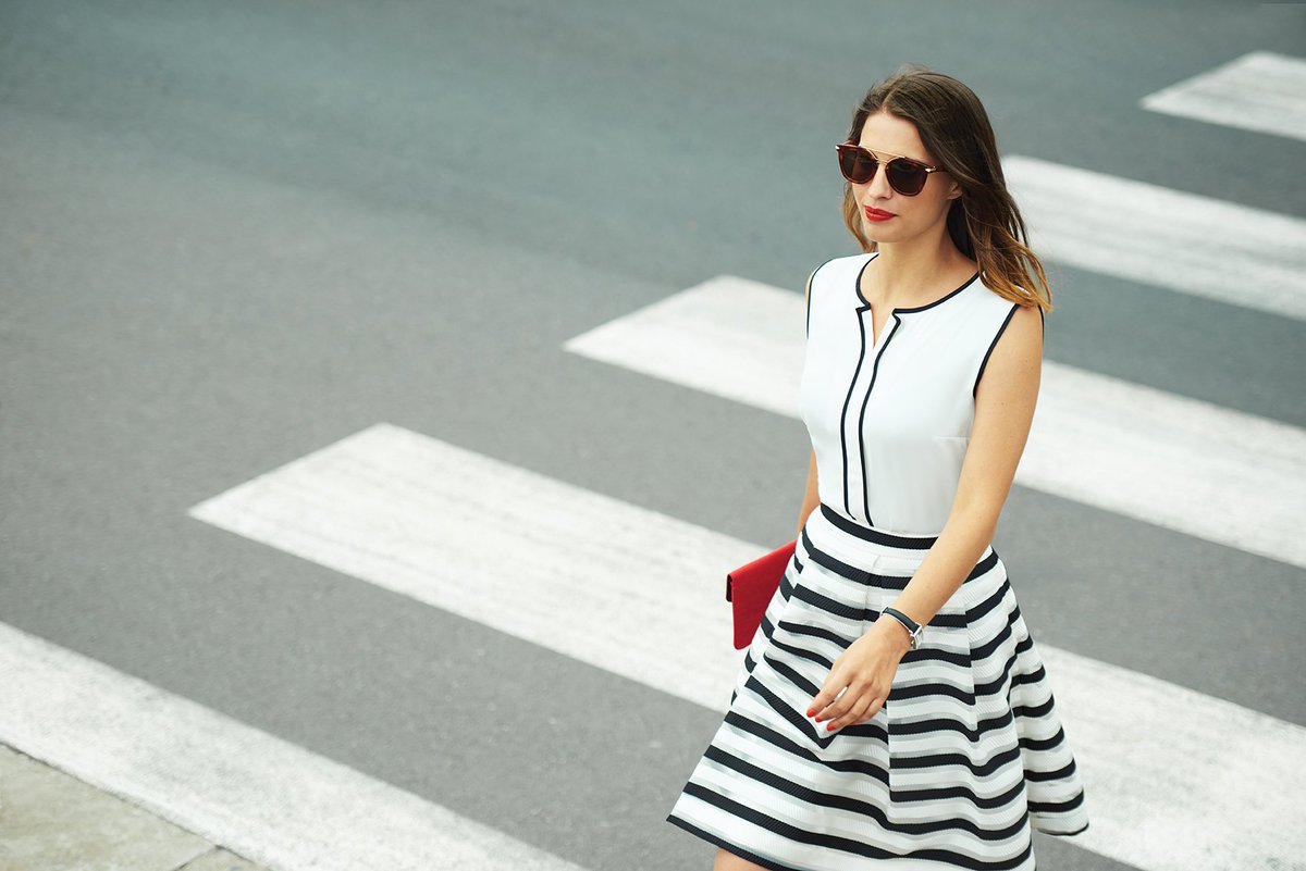 Trend alert: Your classic colours in statement stripes. Let monochrome staples steal the spotlight this summer: bit.ly/Precis-Clothing