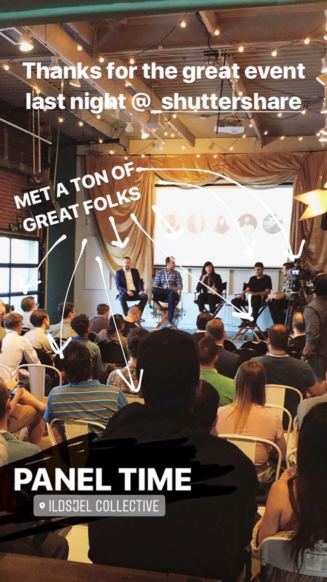crew_here's tweet photo. Tell great stories. Share an experience.
Discussing how to make strong connections between creatives and clients at last nightβs #Shuttershare panel. https://t.co/K88VhO4hcI