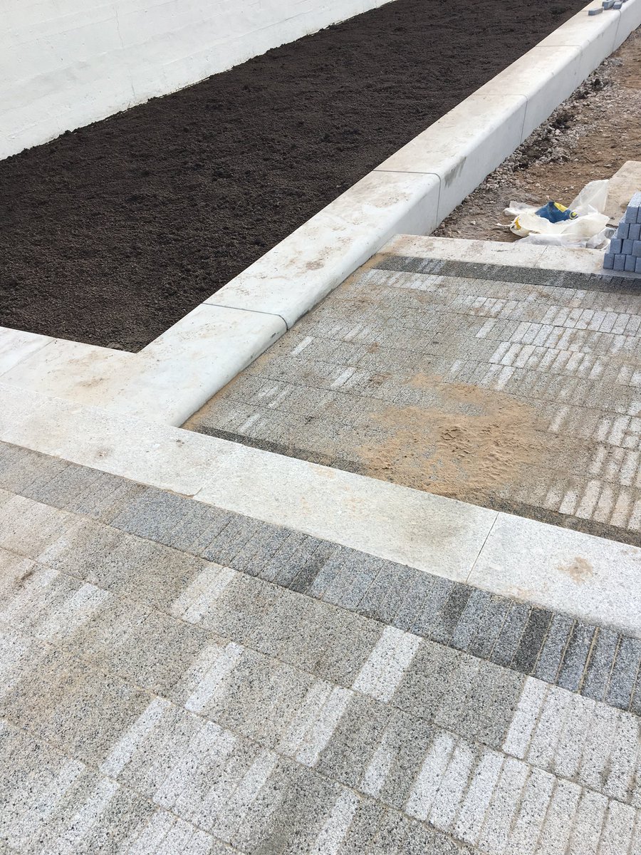 LandEngLtd's tweet photo. Some before during and after images of #MusselTank renovation #Lytham Great #opticalillusion paving from @Hardscape_ENG design by  @BCALandscape https://t.co/zEquibvujh