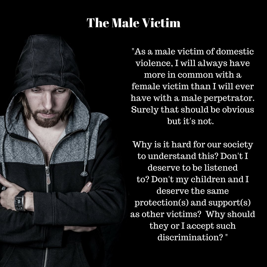 BrokenMen1's tweet photo. "As a #malevictim of #domesticviolence, I will always have more in common with a #femalevictim than I will ever have with a male perpetrator. Surely that should be obvious but it's not." https://t.co/DGQrkSsiQY