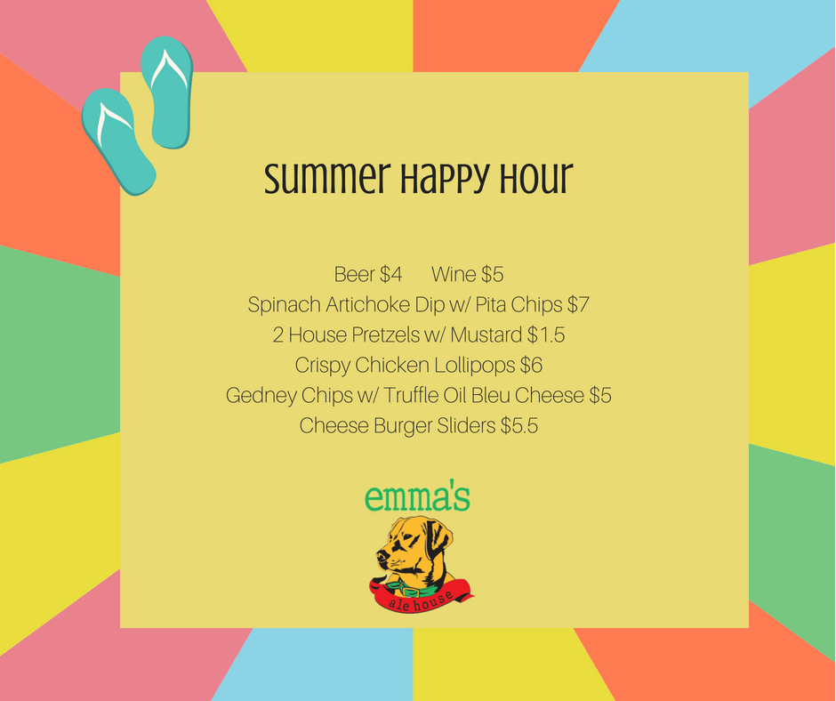 Celebrate summer with our HAPPY HOUR Specials! M-F 3-6 IN THE BAR ONLY #Whiteplains