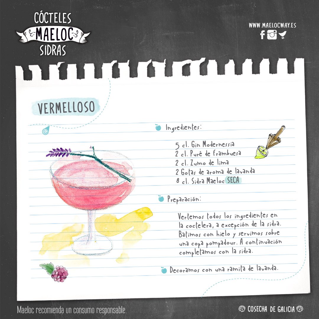 maelocway's tweet photo. Llega el fin de semana y con el, nuestros #cócteles: El #Vermelloso te encantará, con frambuesa, lima y #sidraseca. #doityourway https://t.co/3qFZsjmsLP