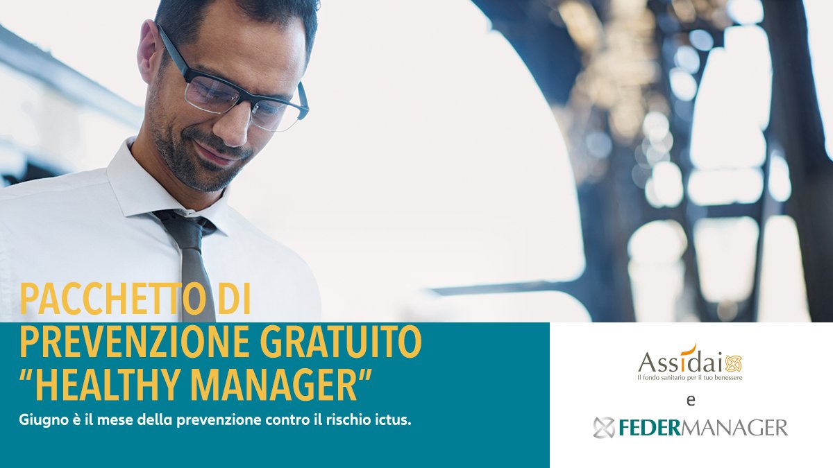 Assidai's tweet photo. Assidai e @Federmanager offrono agli iscritti al #FondoSanitario il pacchetto #HealthyManager per la #prevenzione contro rischio #ictus con #Ecocolordoppler gratuito se prenotato nel mese di #Giugno ➡ https://t.co/aOk6x68Qdb #welfare #salute #prevenzione #manager #azienda https://t.co/IVvRExAZJu