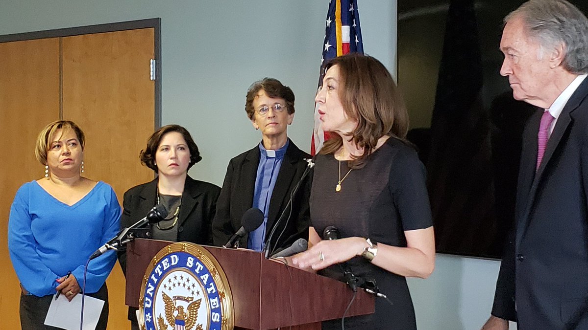 MIRACoalition's tweet photo. MIRA director @EvaMillona: "This is institutionalized cruelty. But as we saw at marches all across the country, Americans will not stand for this." We will fight to put a stop to these abuses. #FamiliesBelongTogether https://t.co/3MbXuIkOKU