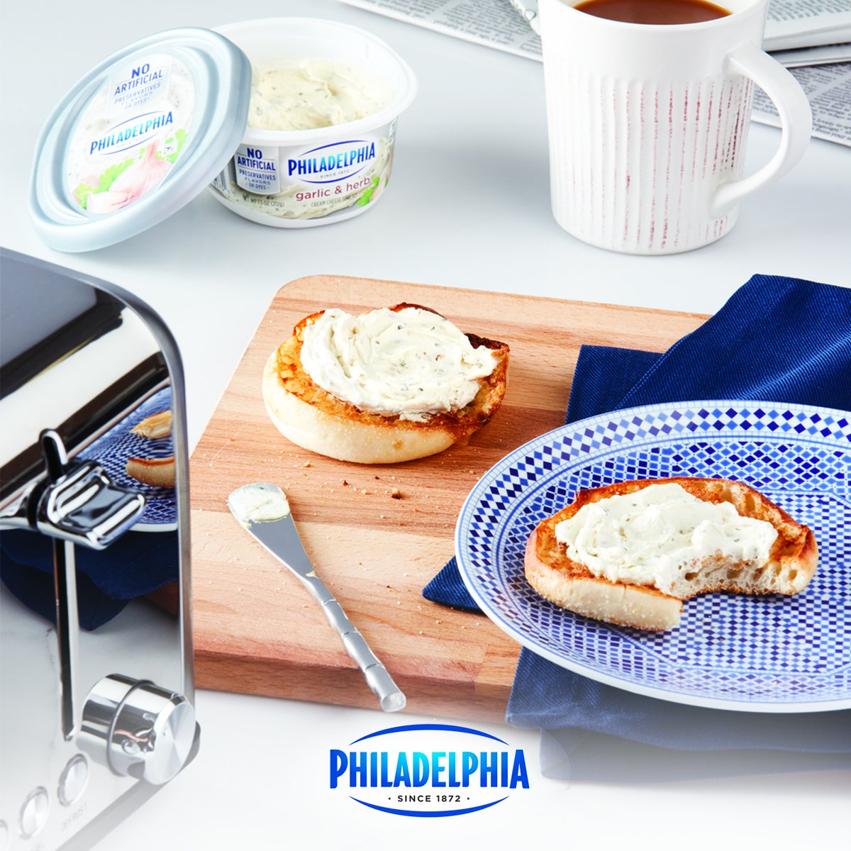 Can’t wait? Don’t wait. Bite into that English muffin covered in Garlic &amp; Herb Cream Cheese deliciousness the first chance you get. #ItMustBeThePhilly
See all the flavors: myphil.ly/2K83RXd