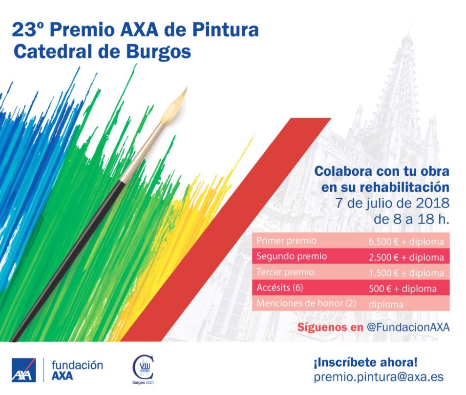 rvm1972's tweet photo. ¡Este año volvemos a pintar #Burgos! Ya puedes inscribirte en la XXIII edición del #PremioAXA de Pintura @catedralburgos en https://t.co/al0rPM0SYX , ¡te esperamos! Este año #PintamosBurgos https://t.co/xESSSPv9Dr