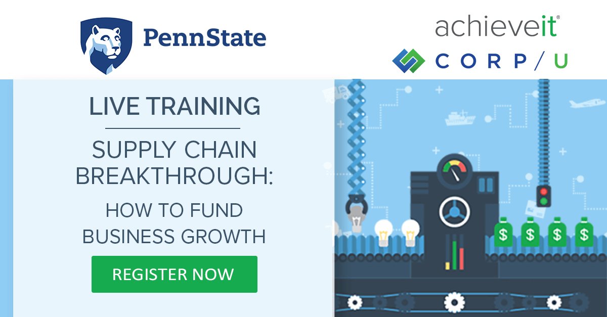 GoAchieveIt's tweet photo. Don't miss our live webinar this Tuesday, June 19th, at 1 pm! Steve Tracey from Penn State and Alan Todd from CorpU will be joining Joe Krause in discussion about developing a cash-first culture in supply chain. #webinar #supplychainstrategy #cashtocash
https://t.co/Ong1yxLjSc https://t.co/H7E8qSMeok
