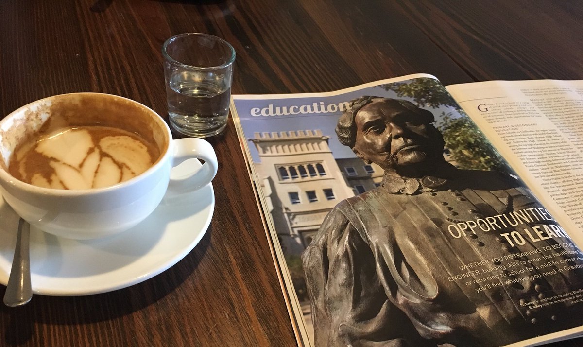 SCintheMiddle's tweet photo. On the first day of Summer break I’m sipping on a @3030coffee and catching up on @bradleyu news. 
#GetWellSoonLydia https://t.co/x1CfBhnFH6