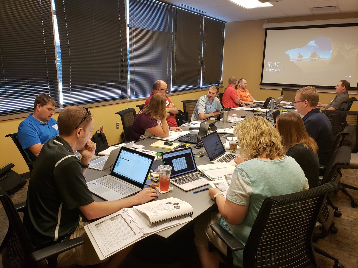 KS_CTE_AV_IT's tweet photo. Writing committee hard at work creating the new #CS4KS Computer Science standards. https://t.co/FslKKMQQ4W