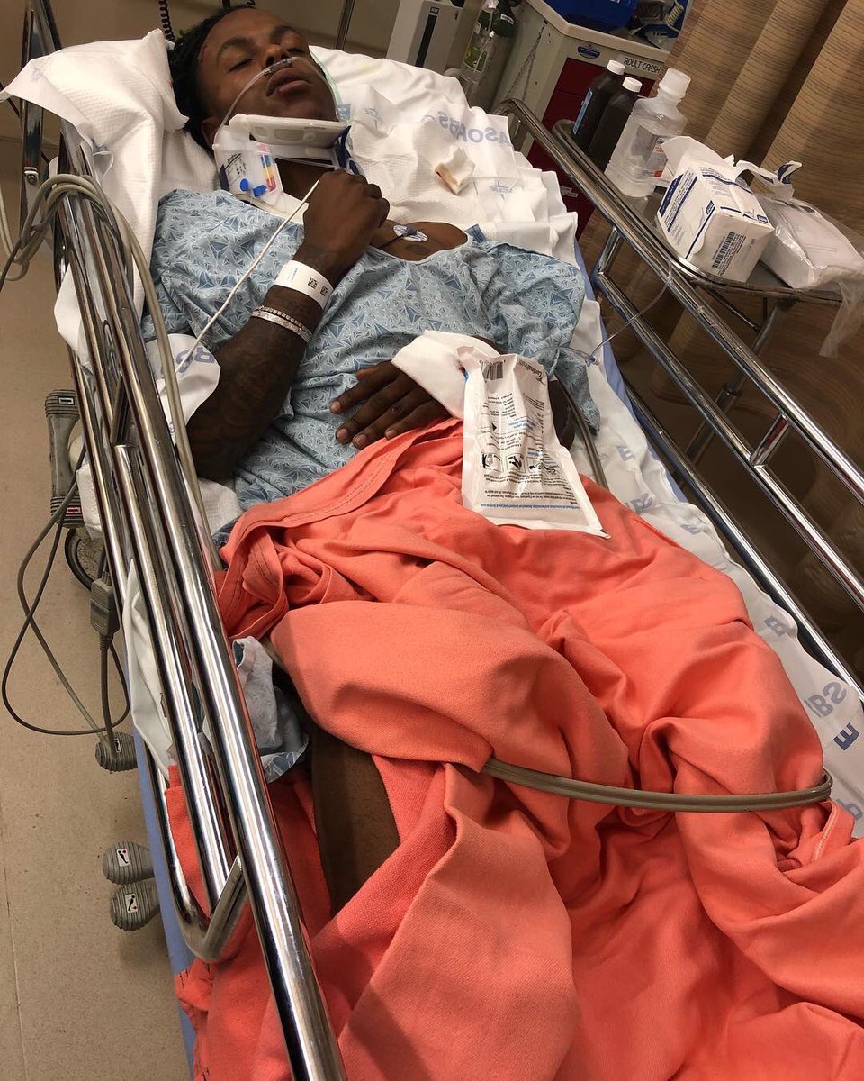 WORLDSTAR's tweet photo. Earlier today a photo of Rich The Kid was posted on his page of him in a hospital bed without a detailed caption of what exactly happened. Although it is unclear of his current situation, we send our best wishes out to him! 😳🙏 @RichTheKid https://t.co/VRcq5Fo6JO