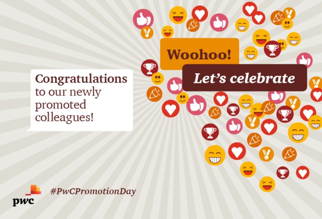 Can't wait to celebrate today! #PwCPromotionDay pwc.to/2LPBI8j