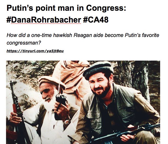 LOrion's tweet photo. @rgoodlaw Yes, Here from #UkraineWeek https://t.co/WPu5V1Vskp
Article on #DanaRohrabacher #CA48
#PutinsPointMan in Congress he is charged with Repeal of #MagnitskyAct Right? @Billbrowder ..all because he is #Corrupt (wife stole 1/2 Campaign funds, then they needed more..eg RUSSIA) @maddow https://t.co/iSaC5Bmnjj