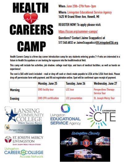LivCCAN's tweet photo. There are still spots available in all of our incredible career based camps!
For more information and to register for the camps please visit https://t.co/wZ47AQHe3U . #SummerCamp #campinfinity #shoprats #healthcareers https://t.co/hZxqO9TJ79