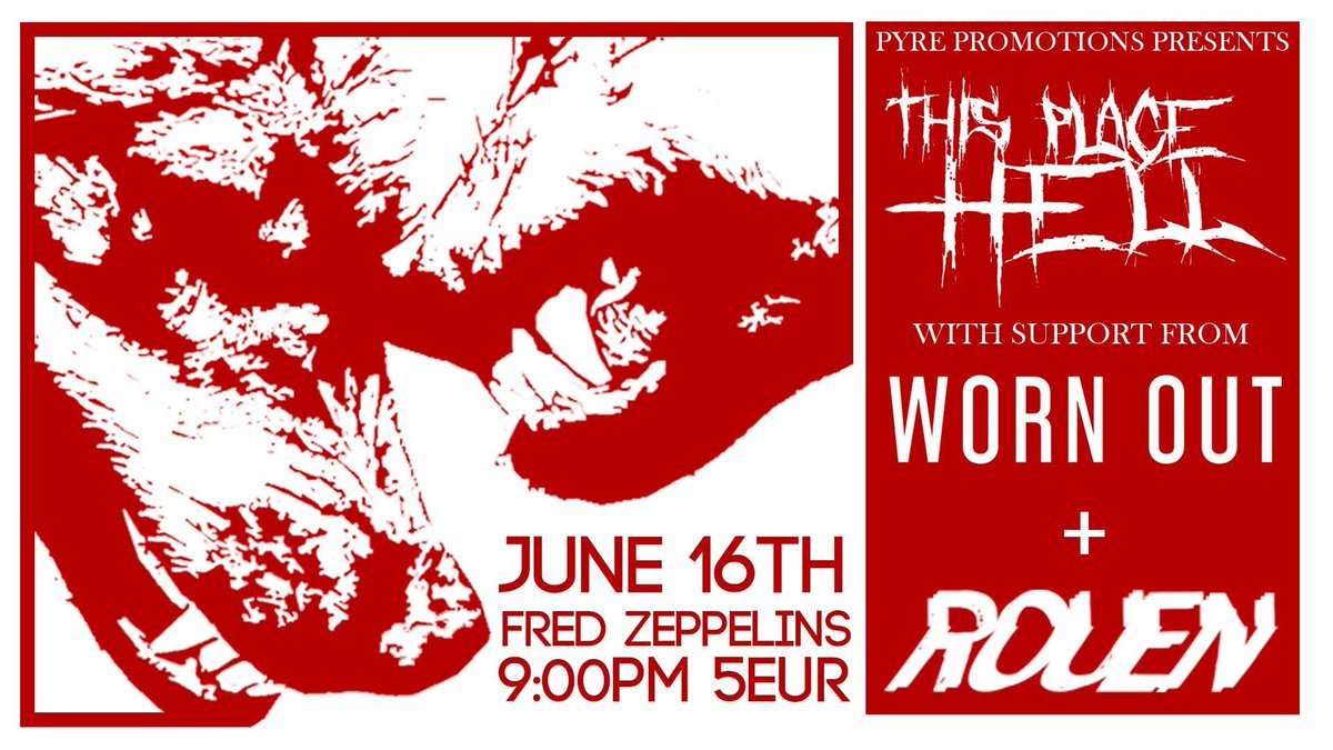 @pyrepromotions is hosting an almighty Session in Fred’s tomorrow night with @thisplacehell with support from <a href="/wornoutnoise/">WORN OUT</a> and @rouenband. Come say hi to me at the door! Fiver in and doors @ 9!#neckmusclesonfleek #liftupthepersononyourleft