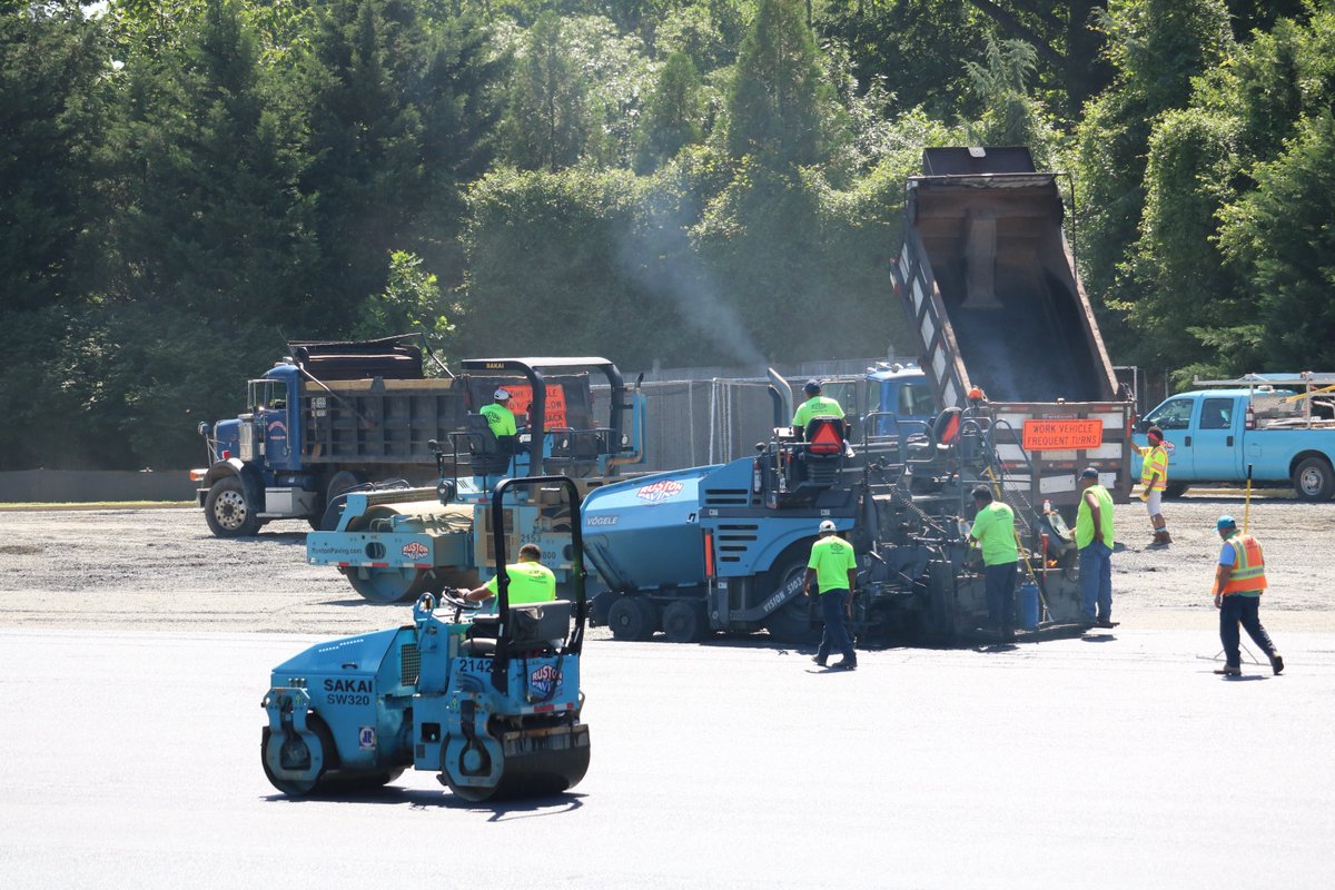 AUeagles's tweet photo. Crews are hard at work laying the asphalt for the new turf at #JacobsComplex! 

📸https://t.co/QjZPud6j0w

#AUFH #AULAX #AUEagles https://t.co/hG5VI1RFBF