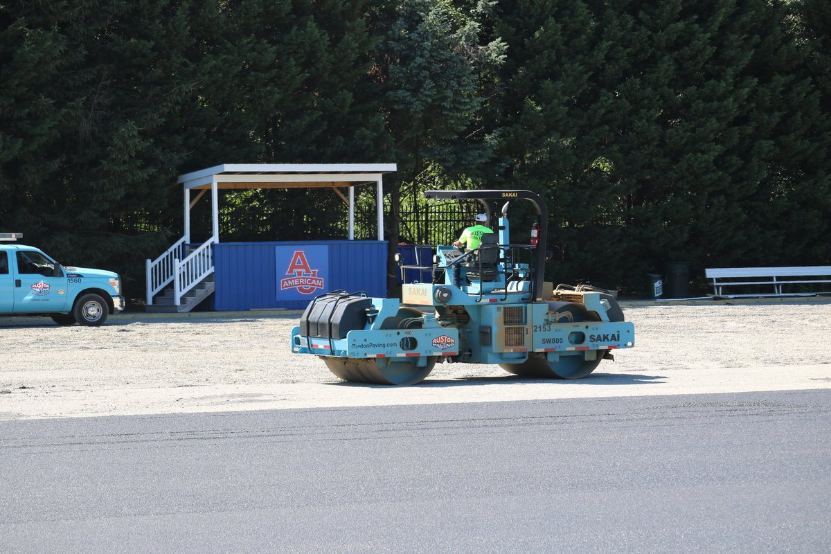 AUeagles's tweet photo. Crews are hard at work laying the asphalt for the new turf at #JacobsComplex! 

📸https://t.co/QjZPud6j0w

#AUFH #AULAX #AUEagles https://t.co/hG5VI1RFBF