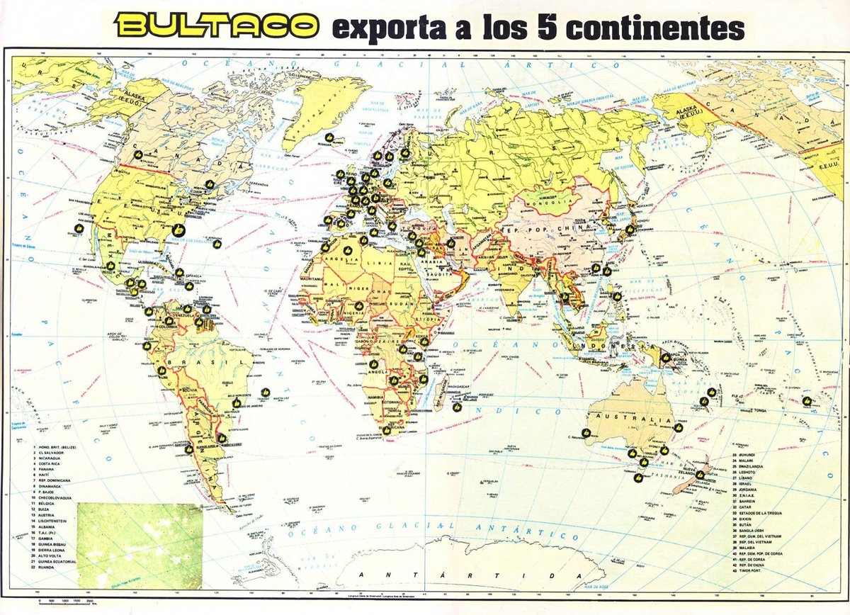 'Bultaco exports to the 5 continents' - historical poster 🌎🇪🇸🏍

bultaco.co.uk

#eperformance #emtb #enduro #mtb #hybrid #pedelec #ebike #Bultaco #brinco #motobike #moto #bike #electricmotorcycle #continents #world #export