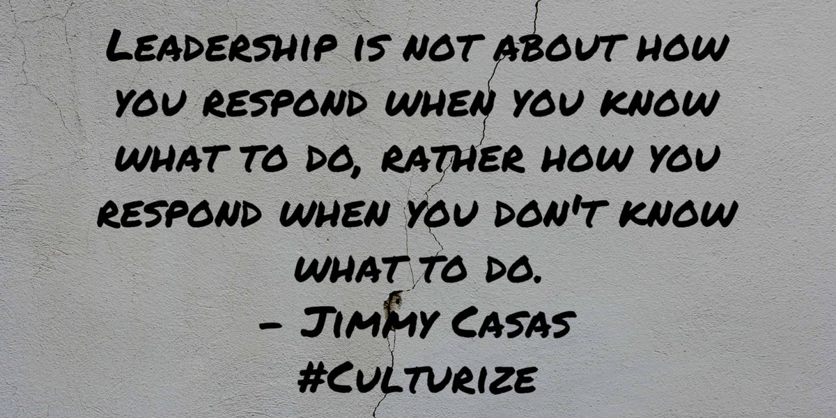 mcdonoughEDU's tweet photo. "Leadership is not about how you respond when you know what to do, rather how you respond when you don't know what to do." - Jimmy Casas #Culturize #TASSPSW18 https://t.co/3NNX8XSrUP