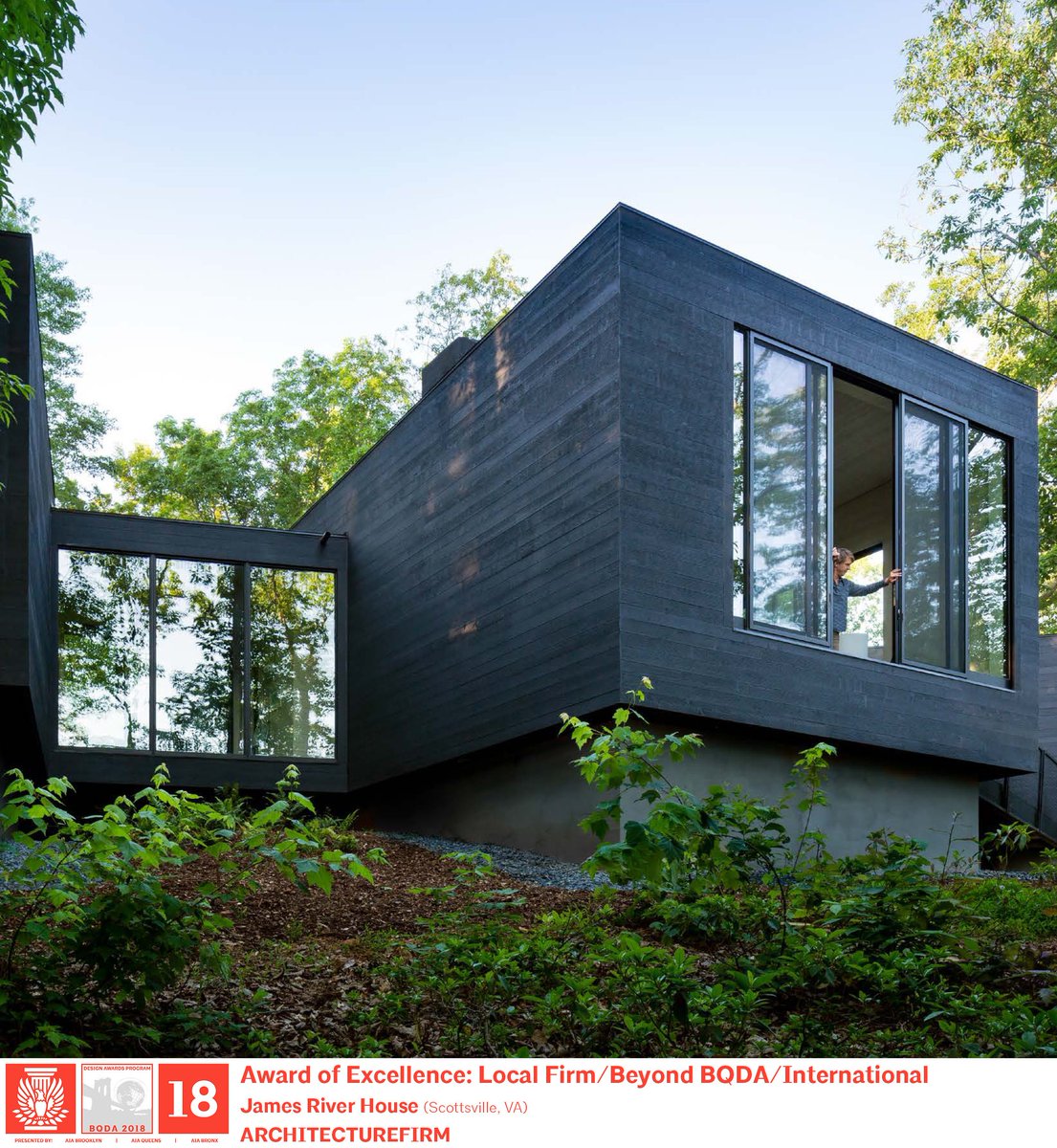 The #ExcellenceAward in the Local Firm/Beyond BQDA/International Category is awarded to #ARCHITECTUREFIRM for James River House

Congratulations! 📷 #JamesRiverhouse #BQDA18 #AIABrooklyn #AIAQueens #AIABronx