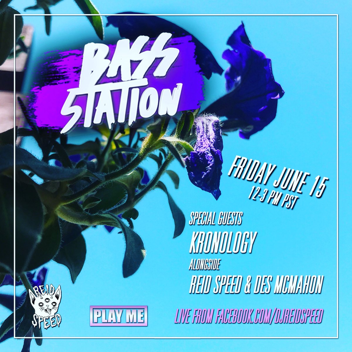 T-3 hrs till the Bass Station blasts off to drum &amp; bass land with special guests <a href="/KRONOLOGYmusic/">Kronology</a> and <a href="/DesMcMahon/">Des McMahon</a> over at facebook.com/DJreidspeed 👾👽👾