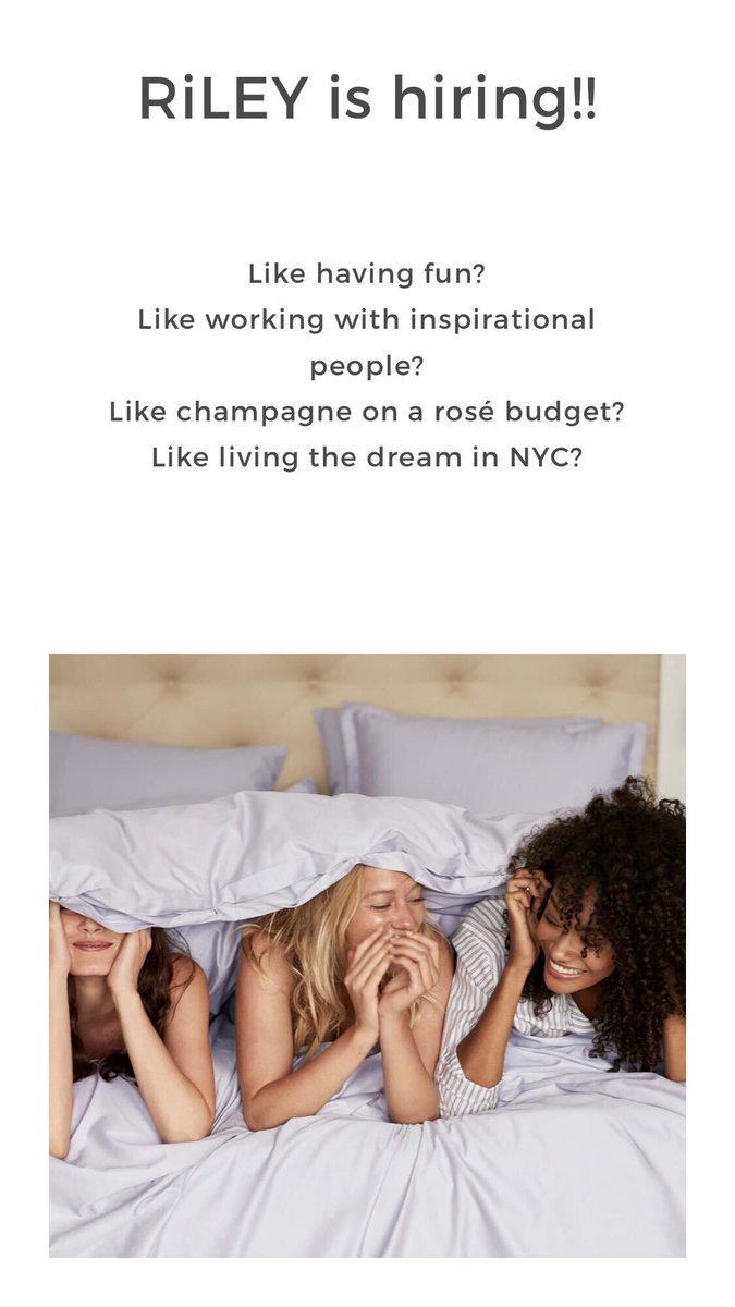 riley_home's tweet photo. RiLEY is looking for creative design and customer care team members. Join our exciting team and fast growing company! Send your resume to hello@rileyhome.com #fridayfeeling #hiring https://t.co/pNKm2Av0ep
