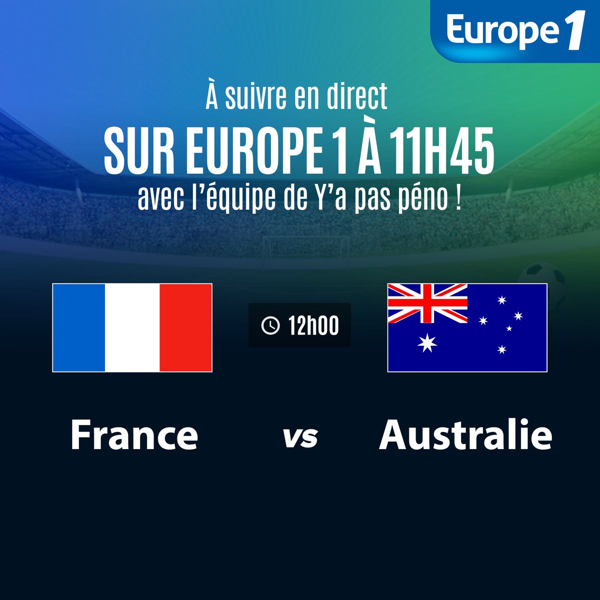 Match à suivre en direct demain dès 11h45, commenté par la bande de @ThomasThouroude sur <a href="/Europe1/">Europe 1</a> ✌️ 

#FRAAUS