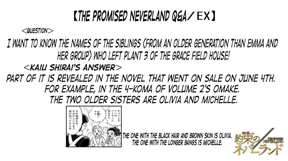 The Promised Neverland By The Way This Was Translated By The Awesome Symphonym And Claring From Reddit Thanks To Them We Can Read More About The Promised Neverland Than Before