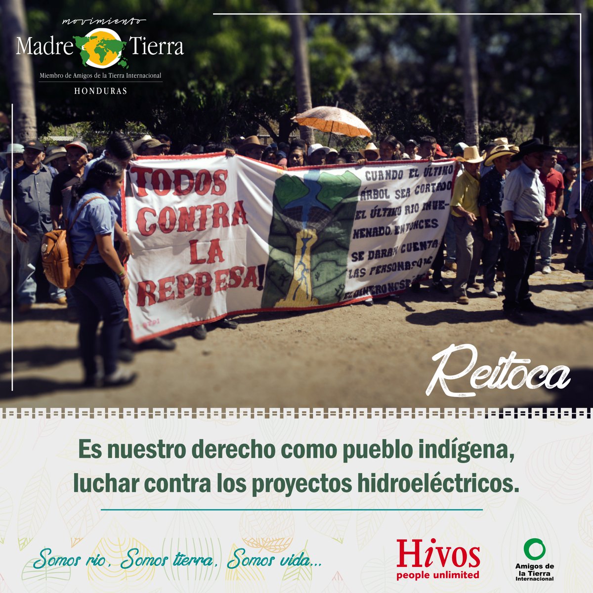 atalc's tweet photo. #SolidaridadHonduras Amigos de la Tierra América Latina y el Caribe invita a apoyar la justa lucha del pueblo de #Reitoca para que sea reconocida su decisión soberana. NO a la imposición de hidroeléctricas en el Río Grande https://t.co/g9k41C6eOc