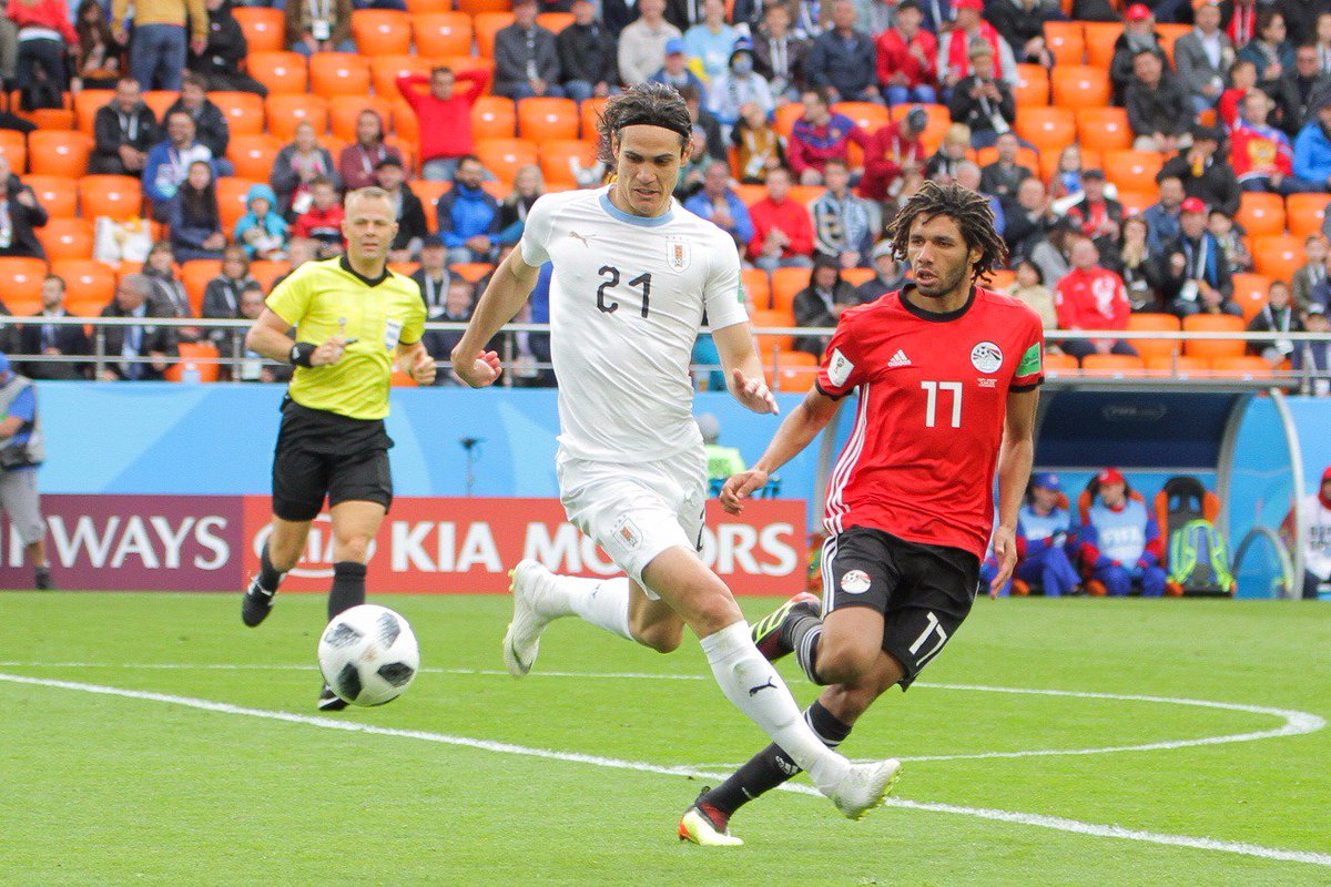 Uruguay's tweet photo. #EGYURU | Galería de fotos de la victoria de @Uruguay por 1-0 sobre Egipto en el Arena Ekaterimburgo. https://t.co/6CBJ9Pwsfn https://t.co/yjPDiEYdJR