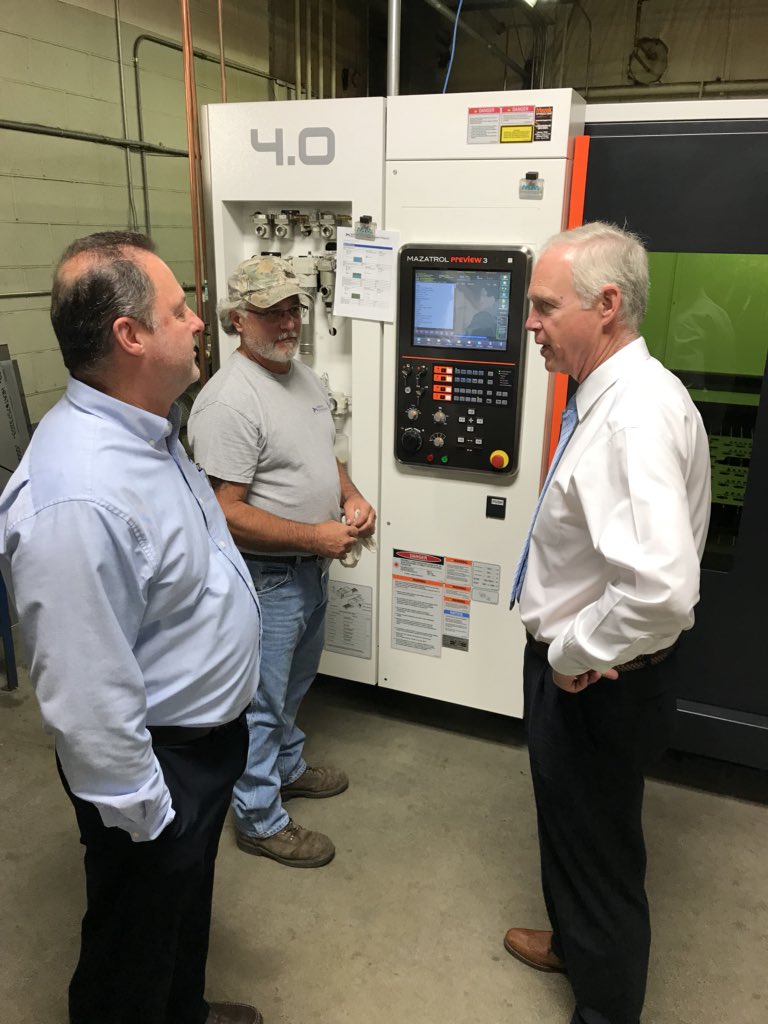 SenRonJohnson's tweet photo. Great visit with Waukesha sheet metal fabricator Mathison Manufacturing this morning. Got to see their investment in new equipment. https://t.co/VRjqHbpMTX