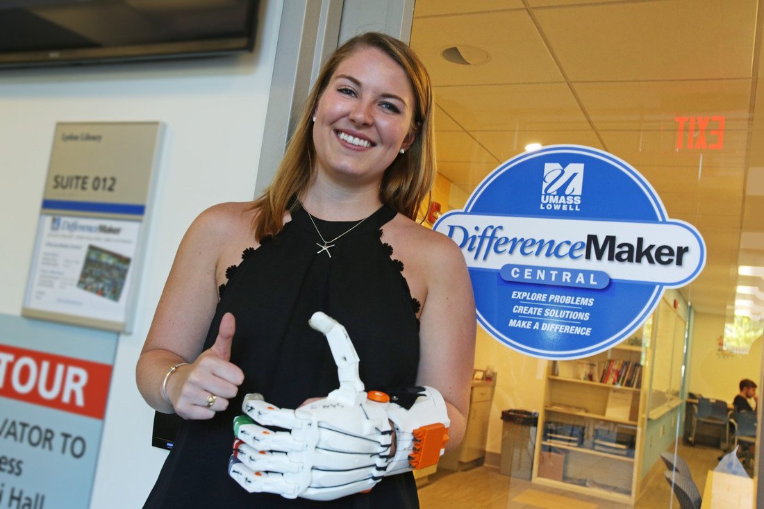 UMassLowell's tweet photo. DifferenceMaker program @Difference_UML helps bring student ideas like @invisaWear, @Veloxity and @Operation_250 to life. https://t.co/r7rfSK2pQ3 #UMassLowell #inventedatuml #entrepreneurship https://t.co/DTfxVSNiIC