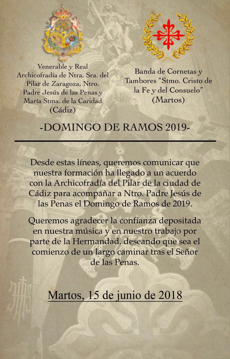 📣OFICIAL📣
🎼Comunicado-Domingo de Ramos🎶

#FyC19