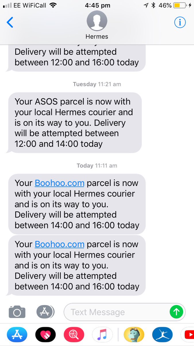 Hermes not delivered in time slot today