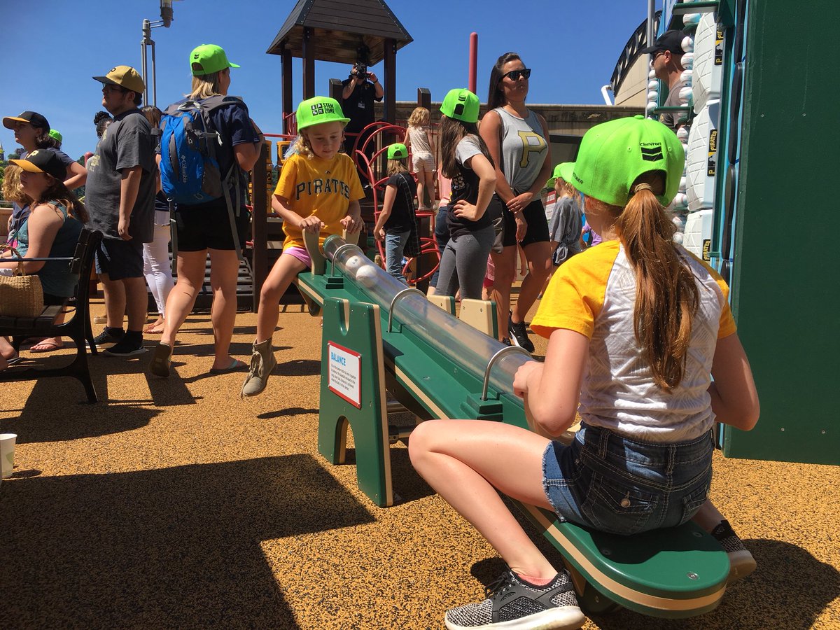 PghKids's tweet photo. Museum-designed @Chevron STEM Zone children’s area at @Pirates PNC Park is open! New activities in measuring, jumping, balancing and more. https://t.co/XP8JlzWw5K