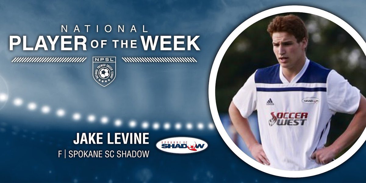 After scoring three goals in a 5-0 victory over <a href="/kitsap_pumas/">Kitsap Pumas</a> on June 9, <a href="/SpokaneShadow/">SPOKANE SHADOW</a> forward Jake Levine has been named the 13th #NPSL Player of the Week for the 2018 season